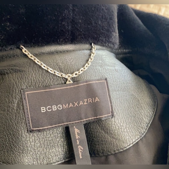BCBGMAXAZRIAIA SUMMER FAUX FUR SHEARLING LEATHER JACKET - Picture 7 of 8